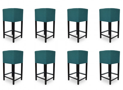 8x Bar Stool Corner Chair Armchair Chairs Stools Counter Leather Upholstered Complete Set